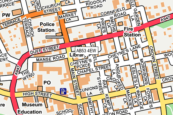 AB53 4EW map - OS OpenMap – Local (Ordnance Survey)