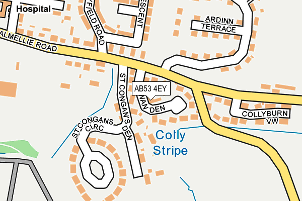 AB53 4EY map - OS OpenMap – Local (Ordnance Survey)