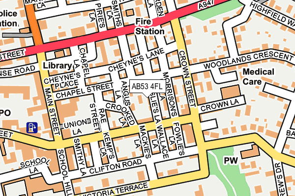 AB53 4FL map - OS OpenMap – Local (Ordnance Survey)