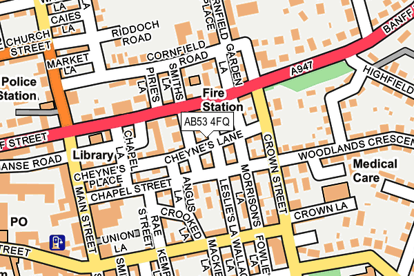 AB53 4FQ map - OS OpenMap – Local (Ordnance Survey)