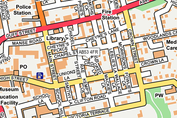 AB53 4FR map - OS OpenMap – Local (Ordnance Survey)
