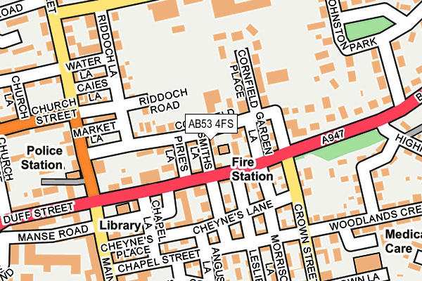 AB53 4FS map - OS OpenMap – Local (Ordnance Survey)