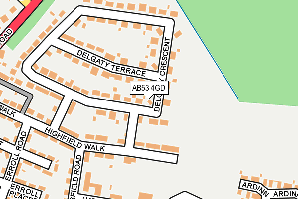 AB53 4GD map - OS OpenMap – Local (Ordnance Survey)