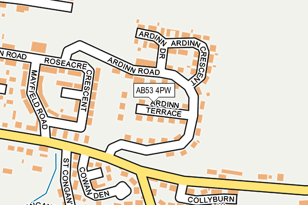 AB53 4PW map - OS OpenMap – Local (Ordnance Survey)