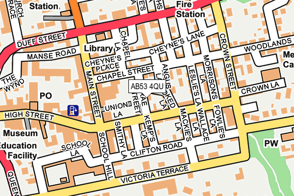 AB53 4QU map - OS OpenMap – Local (Ordnance Survey)
