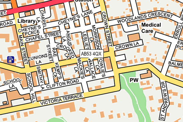 AB53 4QX map - OS OpenMap – Local (Ordnance Survey)
