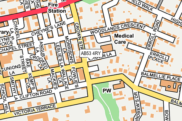 AB53 4RY map - OS OpenMap – Local (Ordnance Survey)
