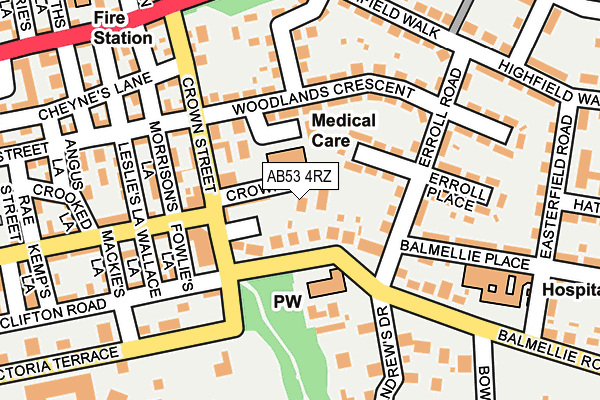AB53 4RZ map - OS OpenMap – Local (Ordnance Survey)