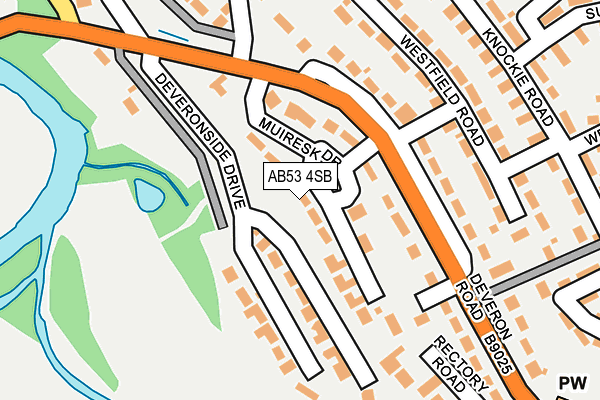 AB53 4SB map - OS OpenMap – Local (Ordnance Survey)