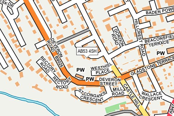 AB53 4SH map - OS OpenMap – Local (Ordnance Survey)