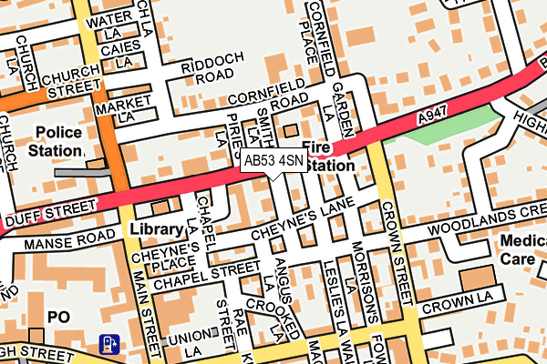 AB53 4SN map - OS OpenMap – Local (Ordnance Survey)