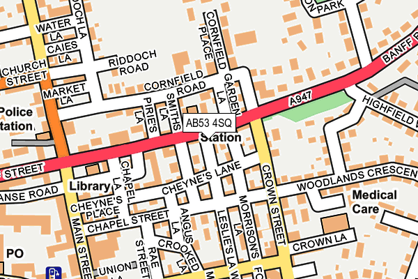 AB53 4SQ map - OS OpenMap – Local (Ordnance Survey)