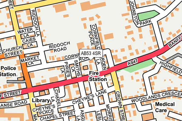 AB53 4SR map - OS OpenMap – Local (Ordnance Survey)