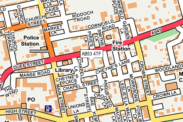 AB53 4TF map - OS OpenMap – Local (Ordnance Survey)