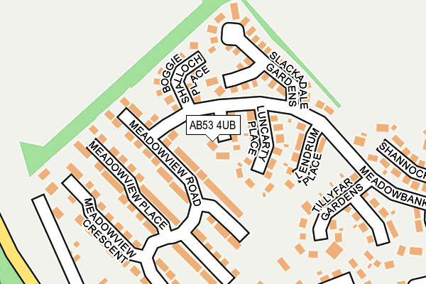 AB53 4UB map - OS OpenMap – Local (Ordnance Survey)