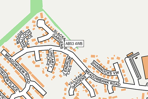 AB53 4WB map - OS OpenMap – Local (Ordnance Survey)