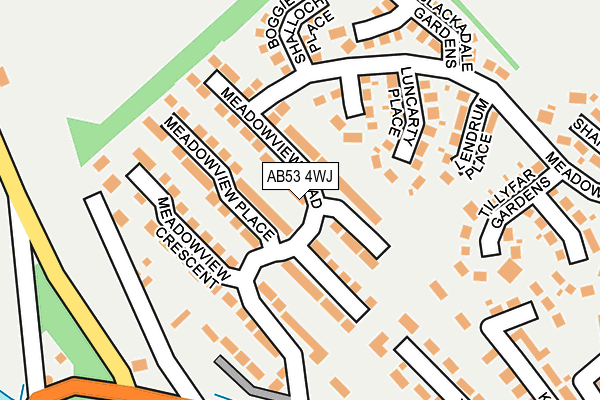 AB53 4WJ map - OS OpenMap – Local (Ordnance Survey)