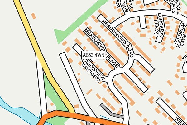 AB53 4WN map - OS OpenMap – Local (Ordnance Survey)