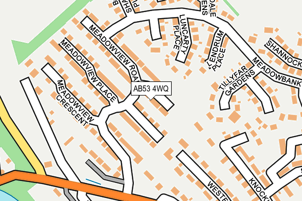 AB53 4WQ map - OS OpenMap – Local (Ordnance Survey)