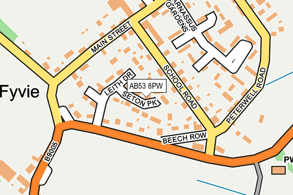 AB53 8PW map - OS OpenMap – Local (Ordnance Survey)