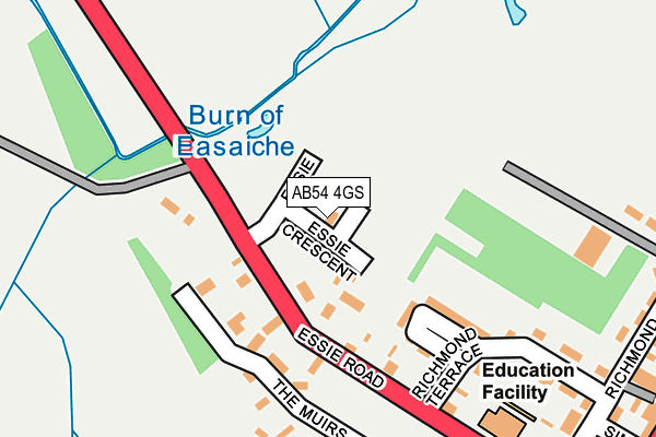 AB54 4GS map - OS OpenMap – Local (Ordnance Survey)