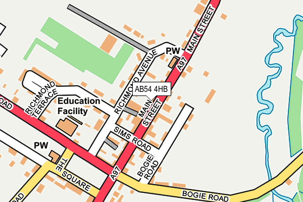 AB54 4HB map - OS OpenMap – Local (Ordnance Survey)