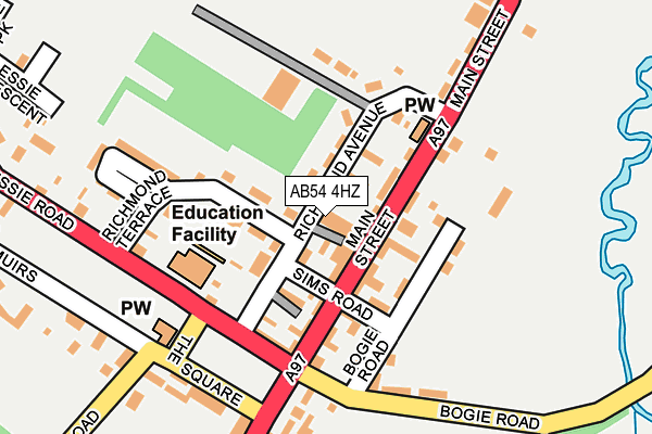 AB54 4HZ map - OS OpenMap – Local (Ordnance Survey)