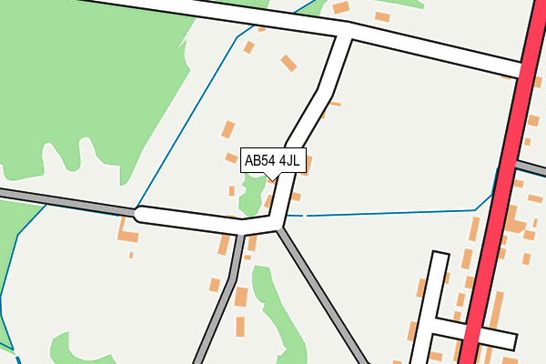 AB54 4JL map - OS OpenMap – Local (Ordnance Survey)