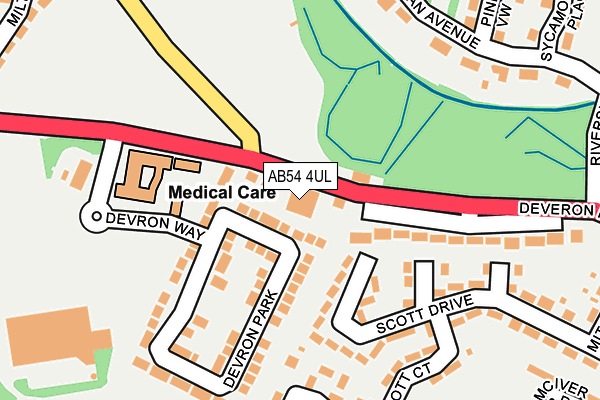 AB54 4UL map - OS OpenMap – Local (Ordnance Survey)