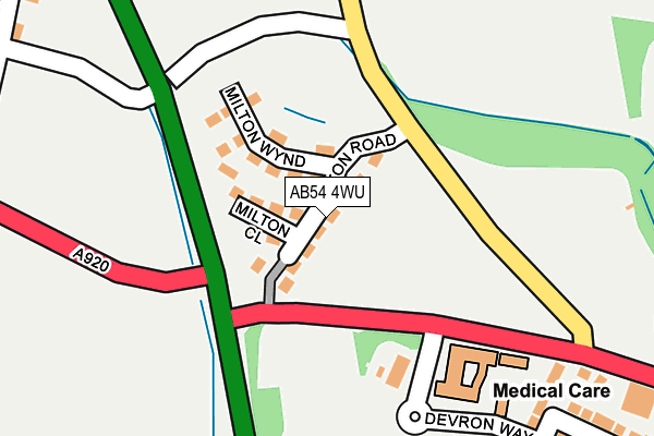 AB54 4WU map - OS OpenMap – Local (Ordnance Survey)