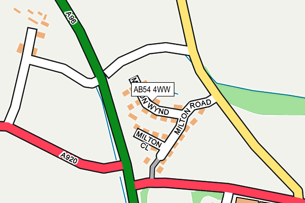 AB54 4WW map - OS OpenMap – Local (Ordnance Survey)