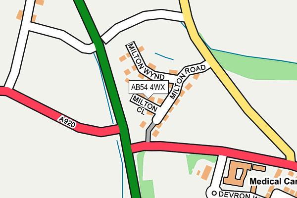 AB54 4WX map - OS OpenMap – Local (Ordnance Survey)