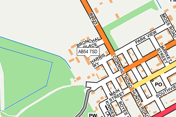 AB54 7SD map - OS OpenMap – Local (Ordnance Survey)