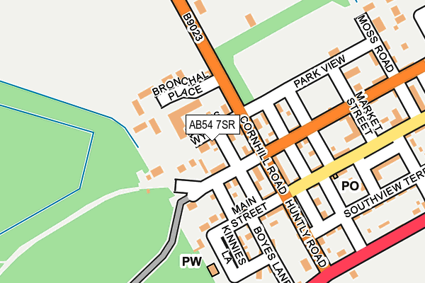 AB54 7SR map - OS OpenMap – Local (Ordnance Survey)