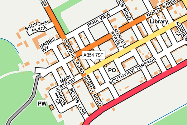 AB54 7ST map - OS OpenMap – Local (Ordnance Survey)