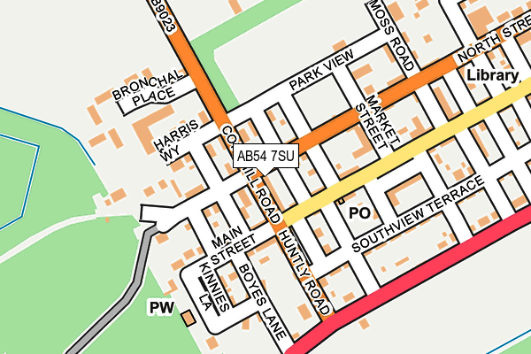 AB54 7SU map - OS OpenMap – Local (Ordnance Survey)