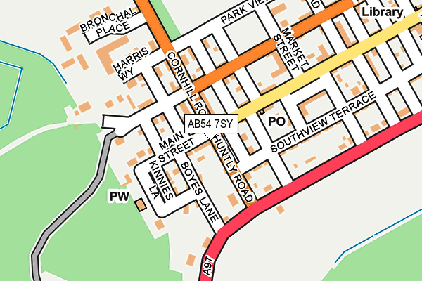 AB54 7SY map - OS OpenMap – Local (Ordnance Survey)
