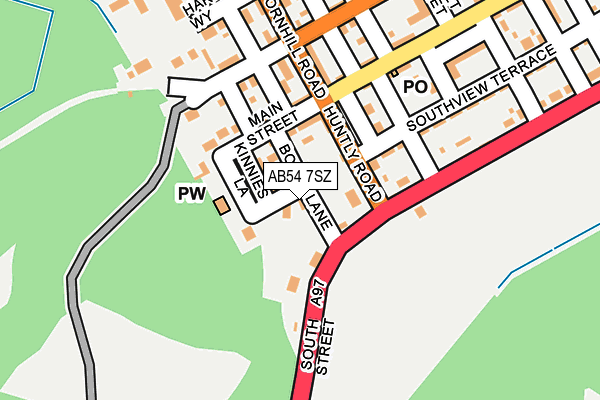 AB54 7SZ map - OS OpenMap – Local (Ordnance Survey)