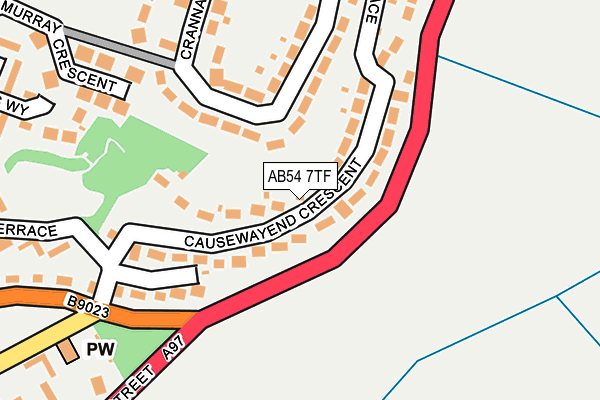 AB54 7TF map - OS OpenMap – Local (Ordnance Survey)