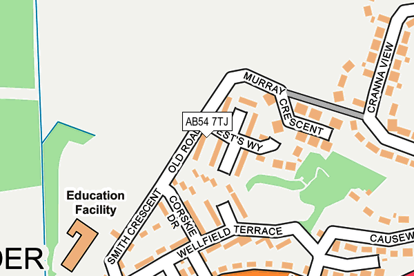 AB54 7TJ map - OS OpenMap – Local (Ordnance Survey)