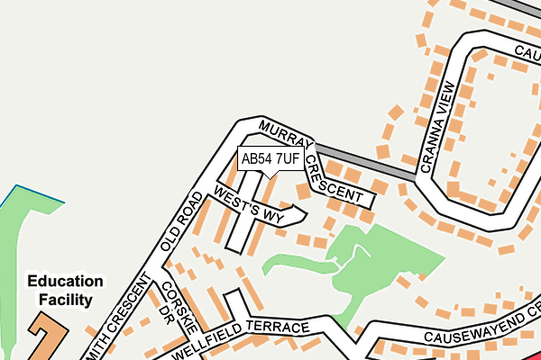 AB54 7UF map - OS OpenMap – Local (Ordnance Survey)