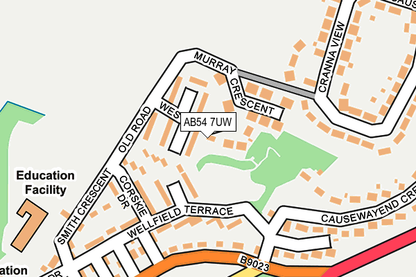 AB54 7UW map - OS OpenMap – Local (Ordnance Survey)