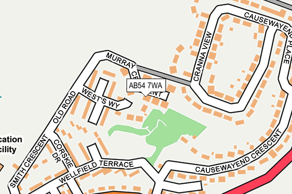 AB54 7WA map - OS OpenMap – Local (Ordnance Survey)