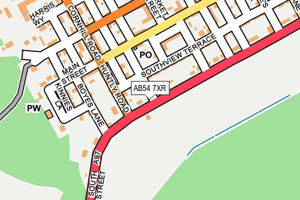 AB54 7XR map - OS OpenMap – Local (Ordnance Survey)