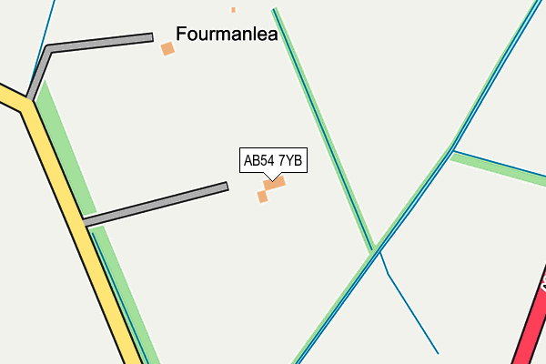 AB54 7YB map - OS OpenMap – Local (Ordnance Survey)