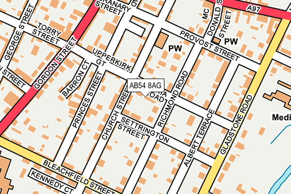 AB54 8AG map - OS OpenMap – Local (Ordnance Survey)