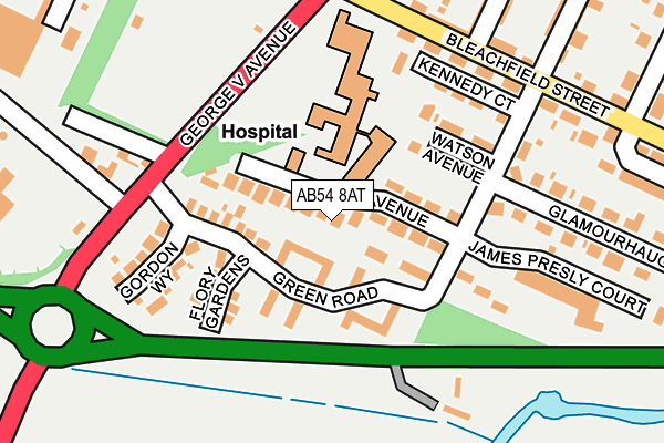 AB54 8AT map - OS OpenMap – Local (Ordnance Survey)