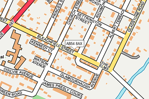 AB54 8AX map - OS OpenMap – Local (Ordnance Survey)