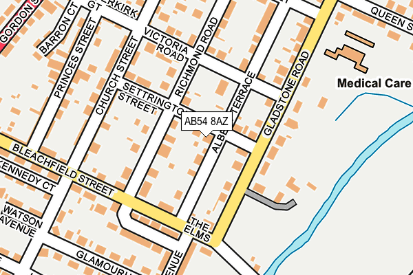 AB54 8AZ map - OS OpenMap – Local (Ordnance Survey)