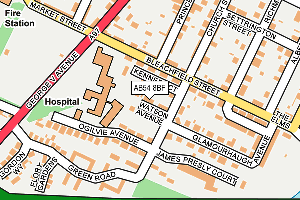 AB54 8BF map - OS OpenMap – Local (Ordnance Survey)